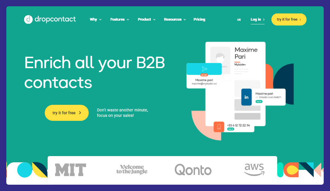 Dropcontact homepage