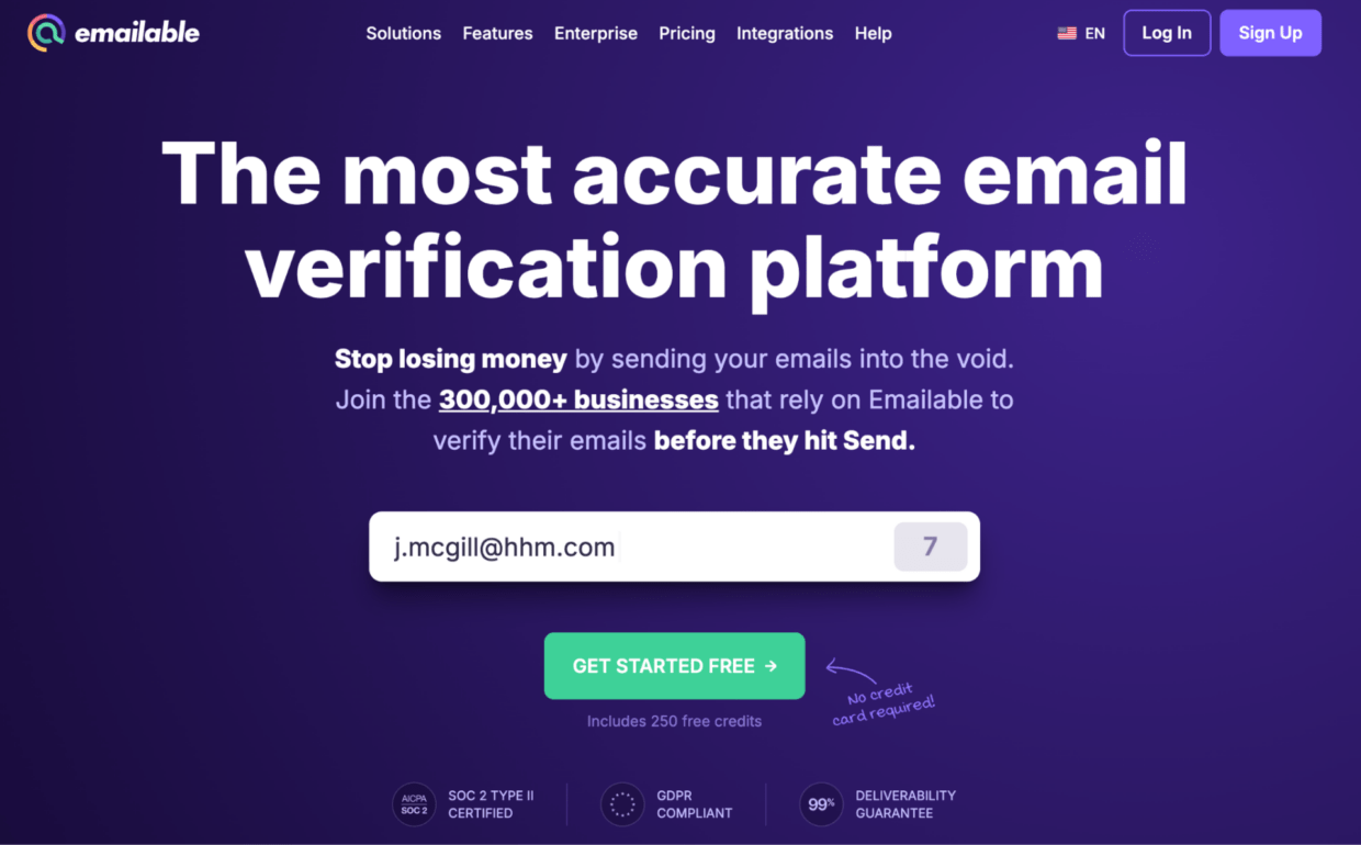 Emailable - an email verification tools.