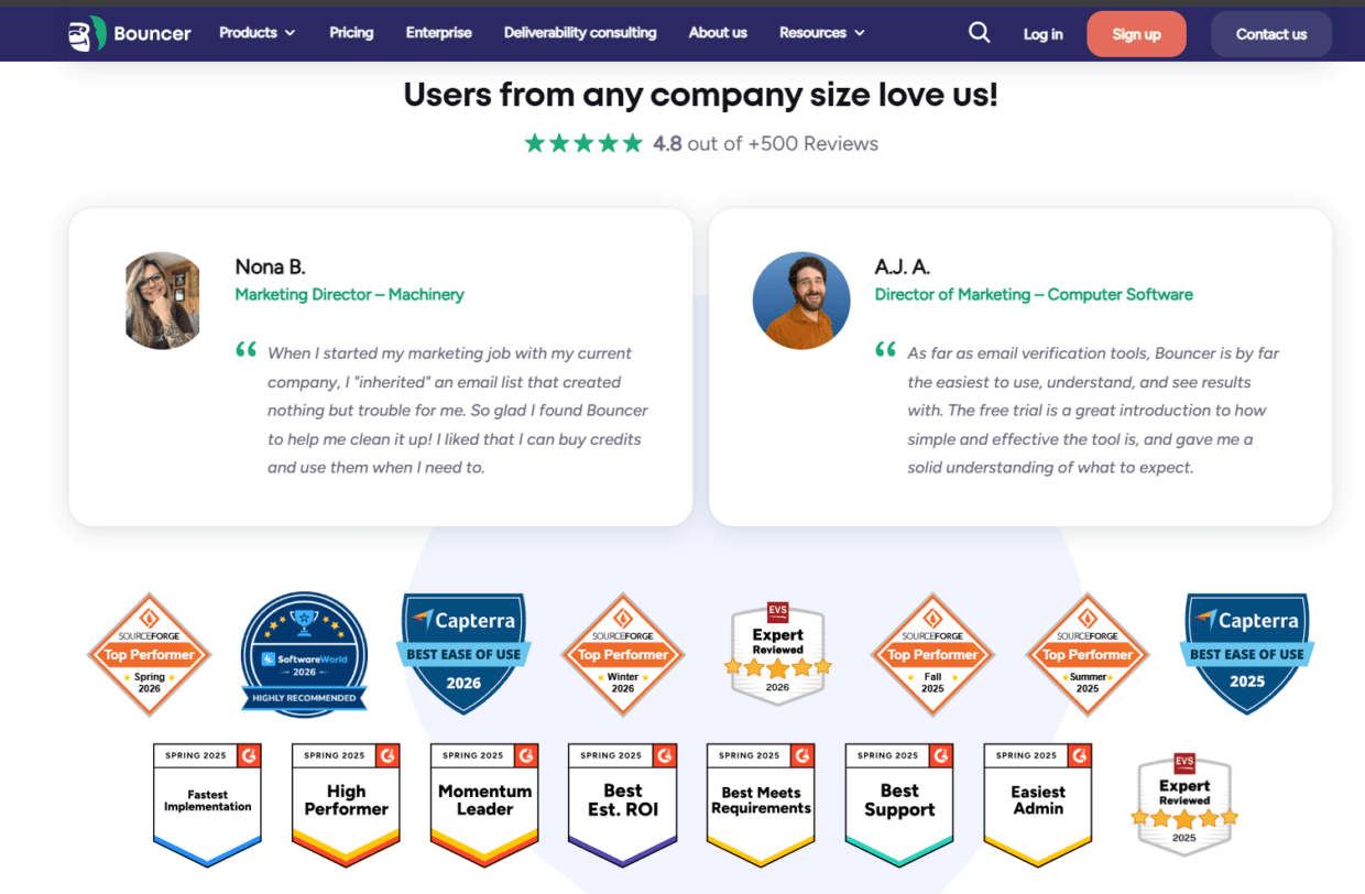 Bpuncer's testimonials.