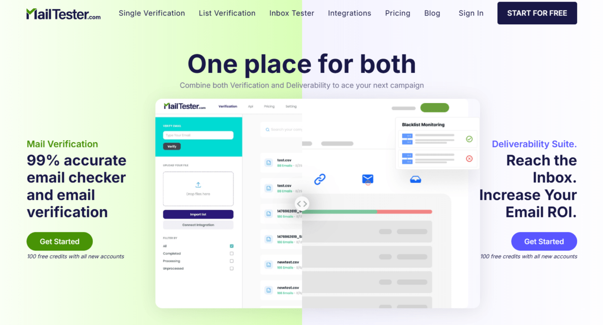 Mail-Tester; main page.