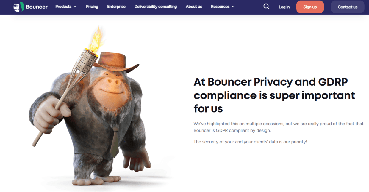 Bouncer GDPR compliance page.