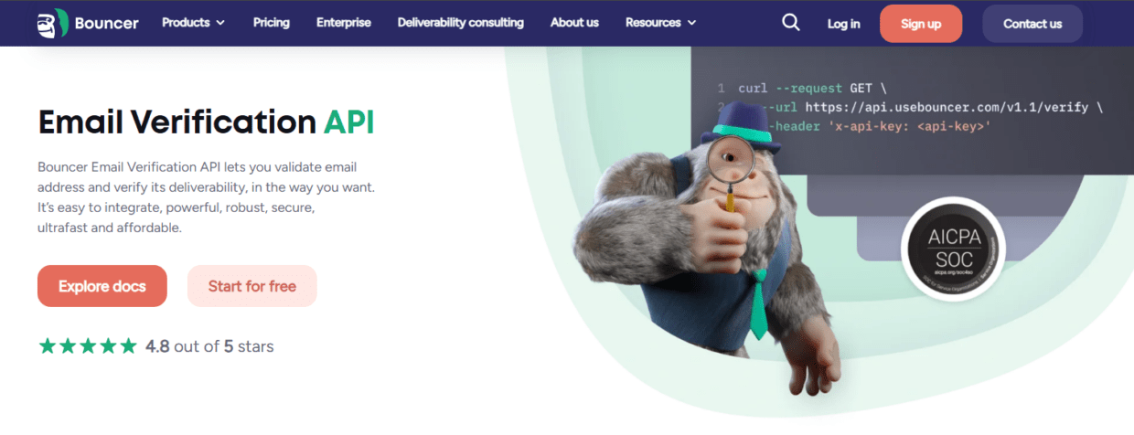 Bouncer's API page.