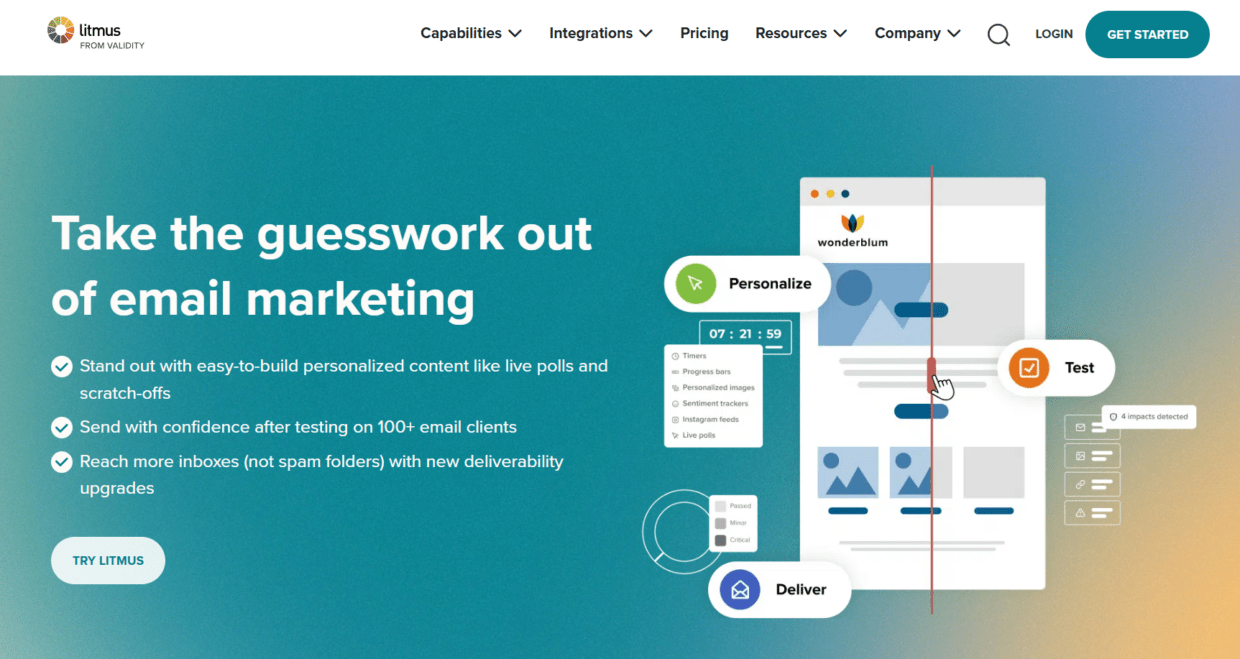 Litmus - main page.