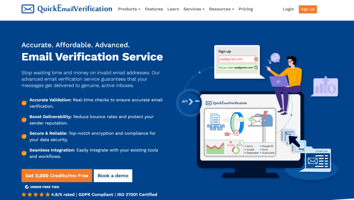 QuickEmailVerification - main page.