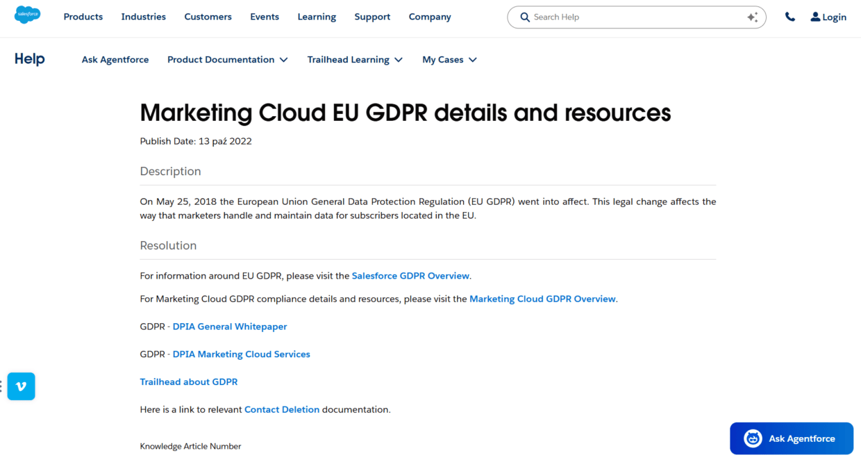 Salesforce GDPR compliance