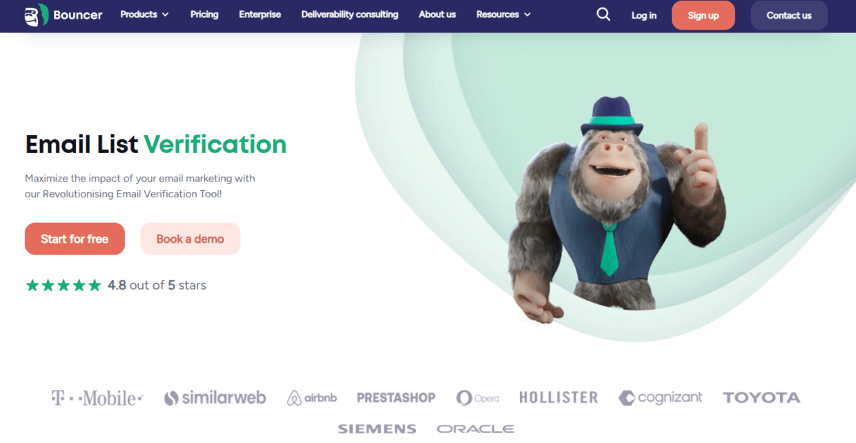Bouncer's email list validation page.