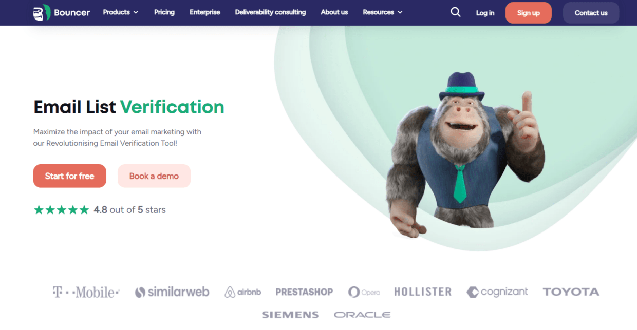 Bouncer - email list verification page.
