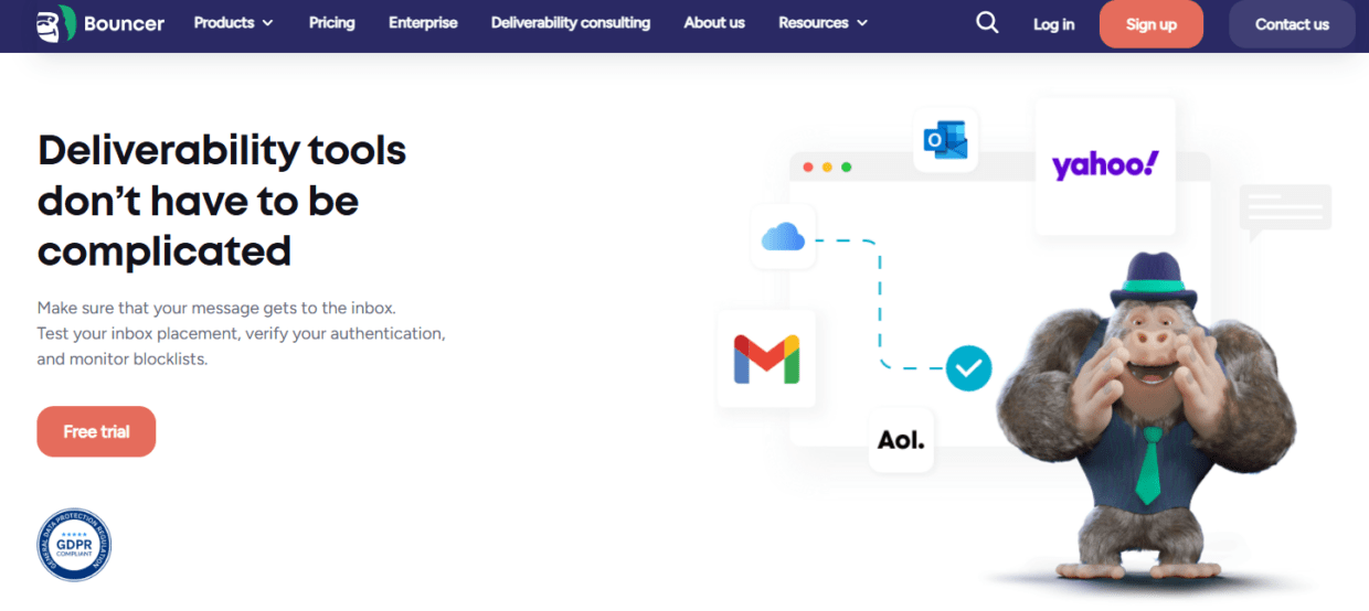 Bouncer's deliverability tools.