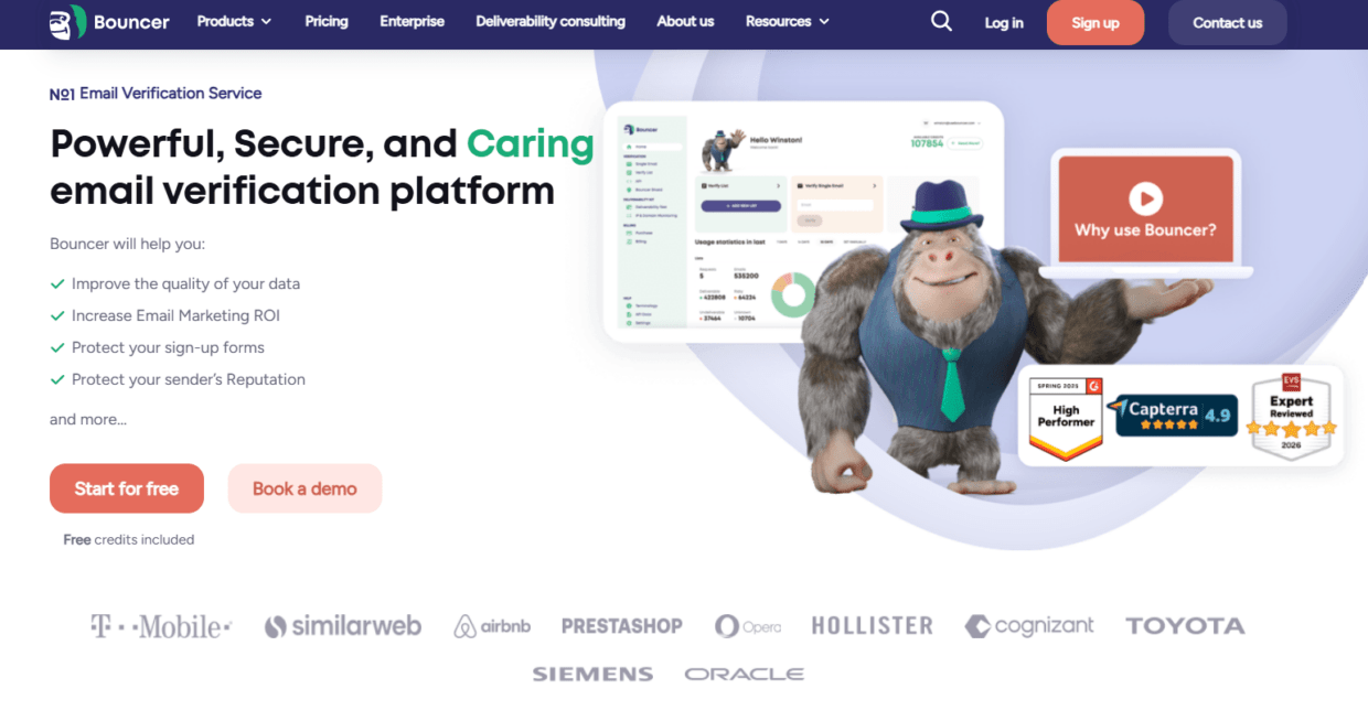 Bouncer's main page.